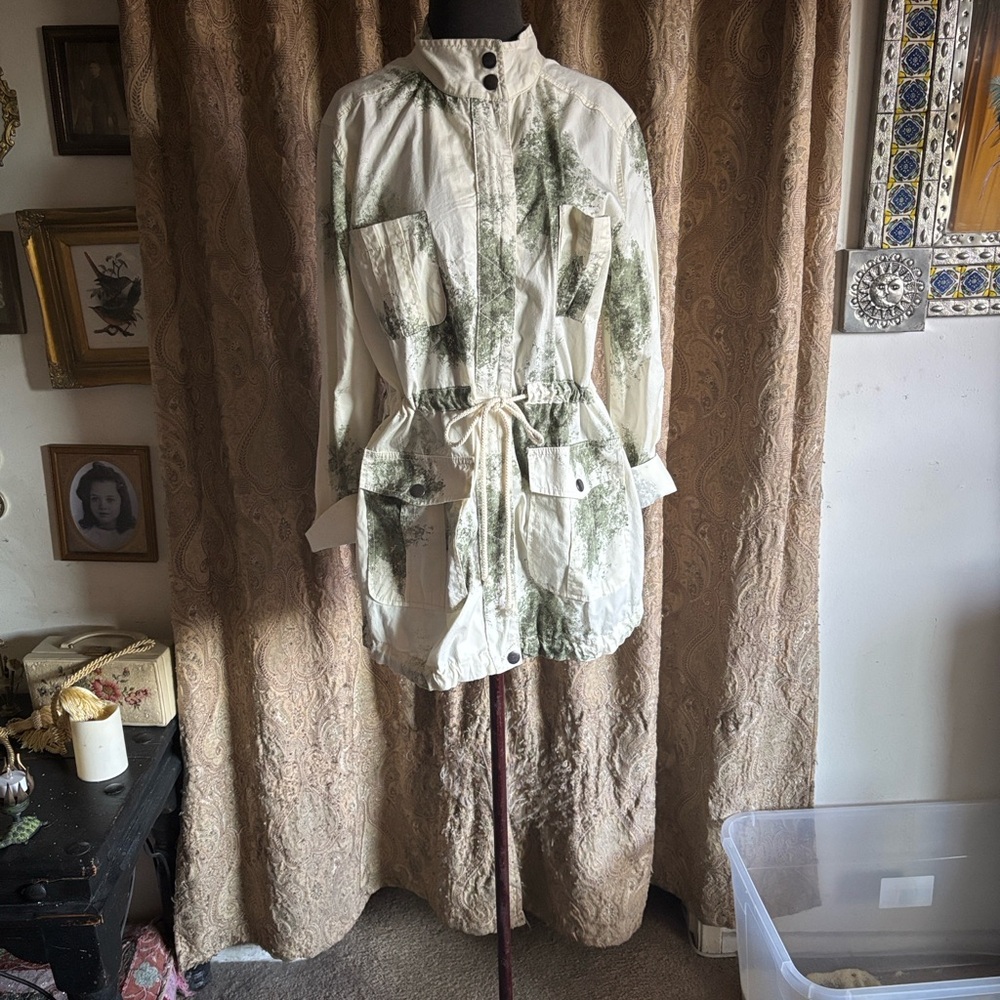BP Cream and Green Patterned Jacket